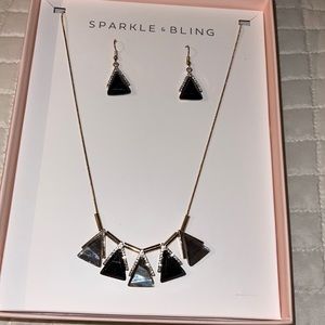 NIB- Sparkle & Bling Faux Rhinestone/Lab Created Stone Necklace and Earring Set